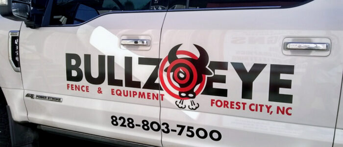 Bullzeye logo treatment for company truck