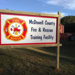 Sign and Frame installation. Fire Training Facility sign